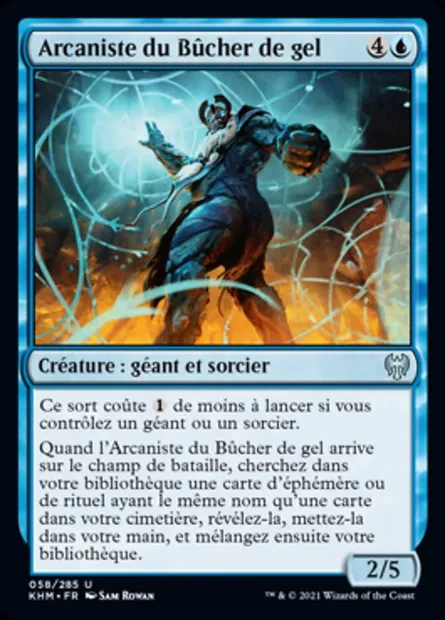 Arcaniste du Bûcher de gel, carte Magic KHM 58 — extension Kaldheim