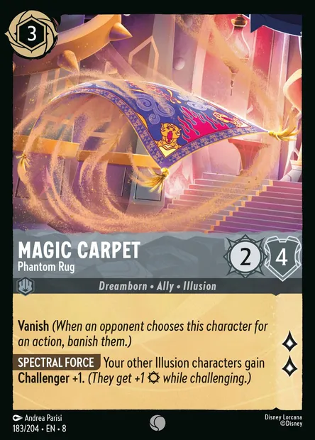 Magic Carpet - Phantom Rug, Disney Lorcana card CH8-183 — The Reign of Jafar set