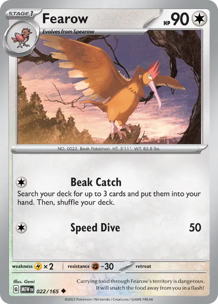 Fearow, Pokémon card MEW 022 — 151 set