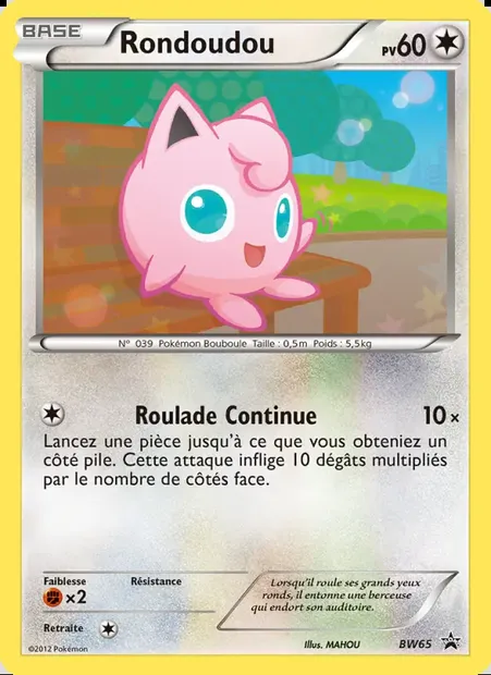 Rondoudou, carte Pokémon BW 65 — extension Promo BW