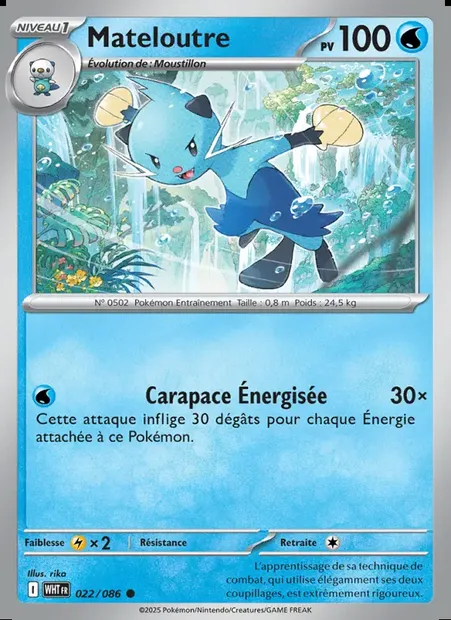 Mateloutre, carte Pokémon WHT 022 — extension Flamme Blanche