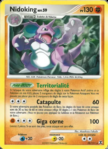 Nidoking Niv. 59, carte Pokémon RR 29 — extension Rivaux Émergeants