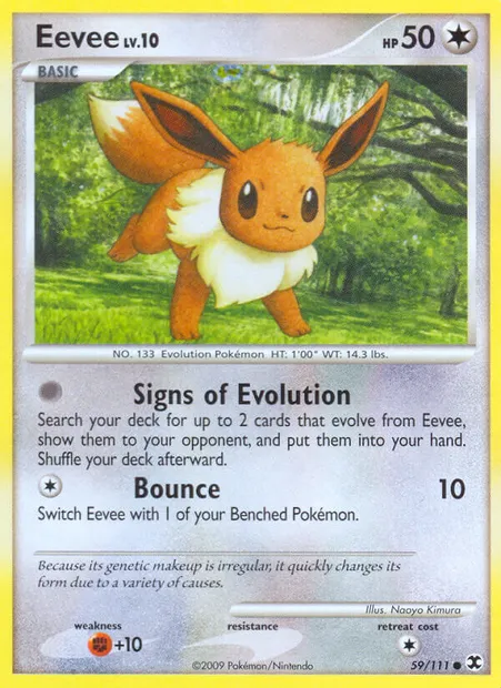 Eevee, Pokémon card RR 59 — Rising Rivals set