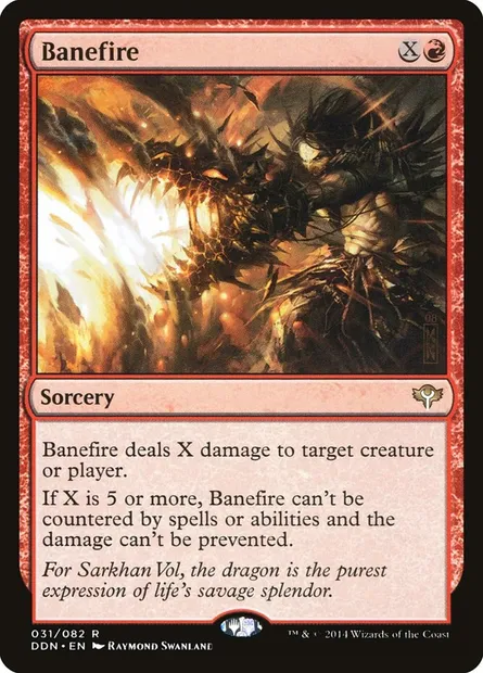 Banefire, Magic card DDN 31 — Duel Decks: Speed vs. Cunning set