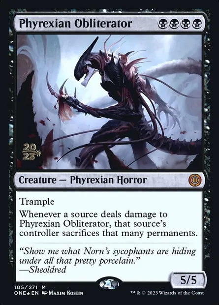 Phyrexian Obliterator, Magic card PONE 105s — Phyrexia: All Will Be One Promos set