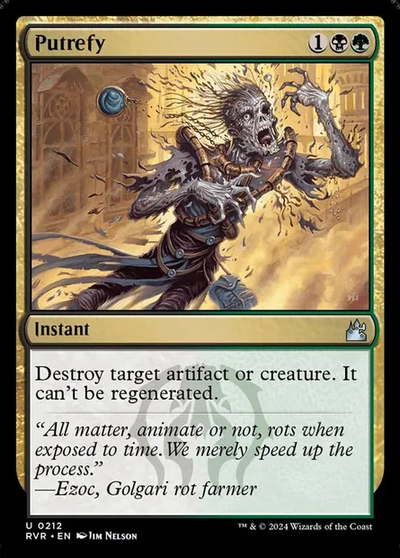 Putrefy, Magic card RVR 212 — Ravnica Remastered set