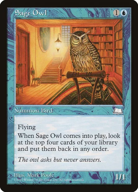 Sage Owl, Magic card WTH 52 — Weatherlight set