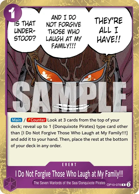 I Do Not Forgive Those Who Laugh at My Family!!!, One Piece card OP10-078 — ROYAL BLOOD set