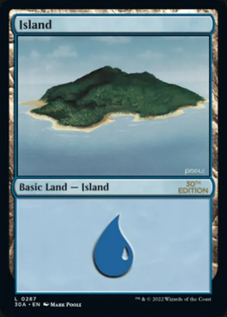 Island, Magic card 30A 287 — 30th Anniversary Edition set