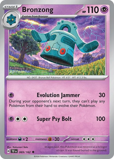 Bronzong, Pokémon card TEF 069 — Temporal Forces set