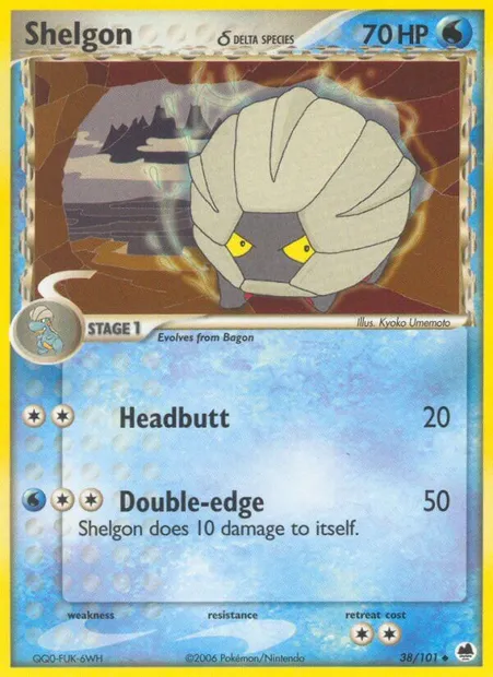 Shelgon δ, Pokémon card DF 38 — Dragon Frontiers set