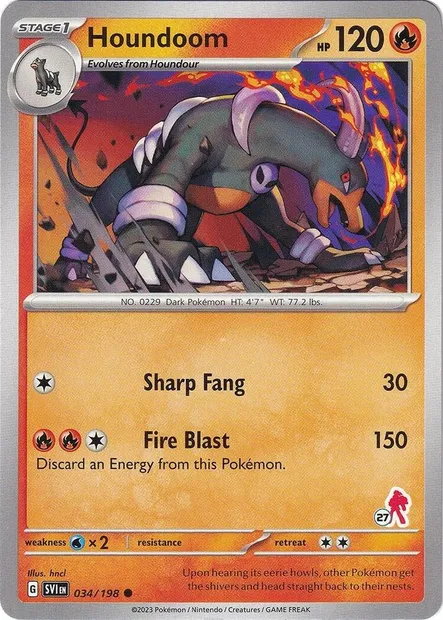 Houndoom, Pokémon card BA24 034-27 — Battle Academy 2024 set