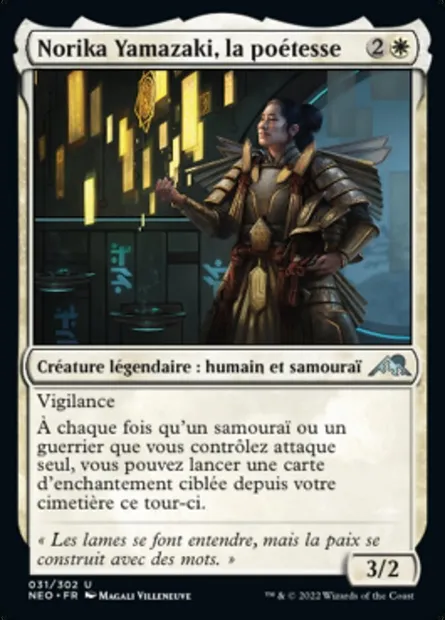 Norika Yamazaki, la poétesse, carte Magic NEO 31 — extension Kamigawa: La Dynastie Néon