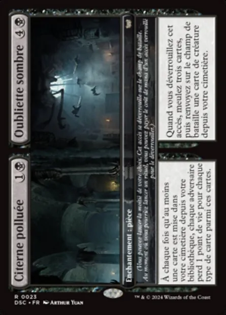Polluted Cistern // Dim Oubliette // Polluted Cistern // Dim Oubliette, carte Magic DSC 23 — extension Duskmourn: House of Horror Commander