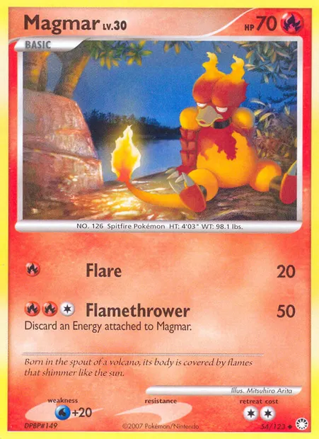 Magmar, carte Pokémon MT 54 — extension Trésors Mystérieux