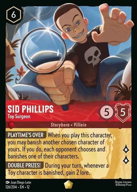 Sid Phillips - Toy Surgeon, Disney Lorcana card CH12-126 — Wilds Unknown set