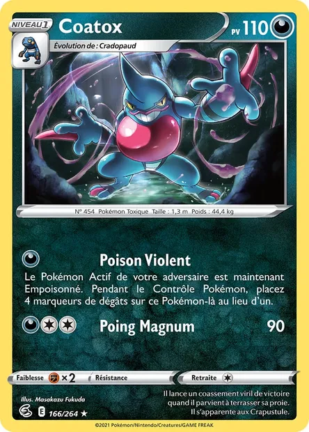 Coatox, carte Pokémon FST 166 — extension Poing de Fusion