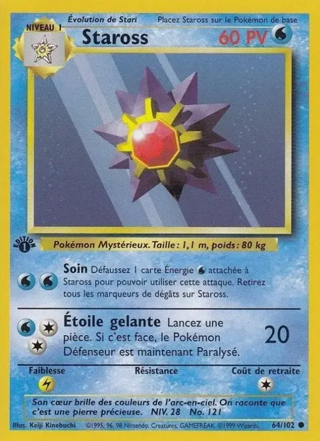 Staross, carte Pokémon BS 64 — extension Set de Base