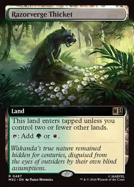 Razorverge Thicket, Magic card MSC 487 — Marvel Super Heroes Commander set