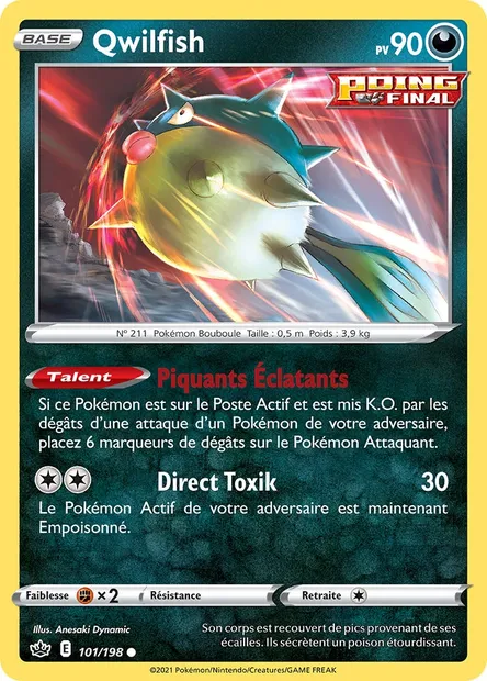 Qwilfish, carte Pokémon CRE 101 — extension Règne de Glace