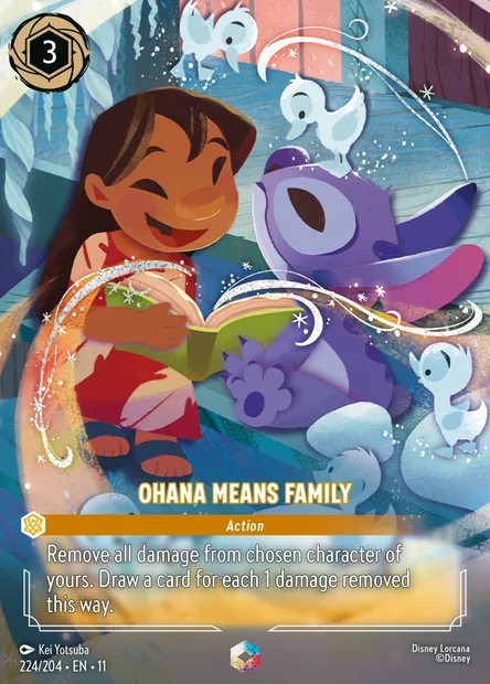 Ohana Means Family, Disney Lorcana card CH11-224 — Winterspell set