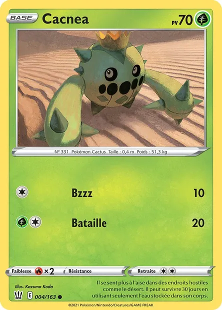 Cacnea, carte Pokémon BST 4 — extension Styles de combat