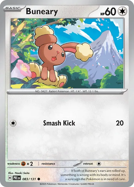 Buneary, Pokémon card PRE 083 — Prismatic Evolutions set