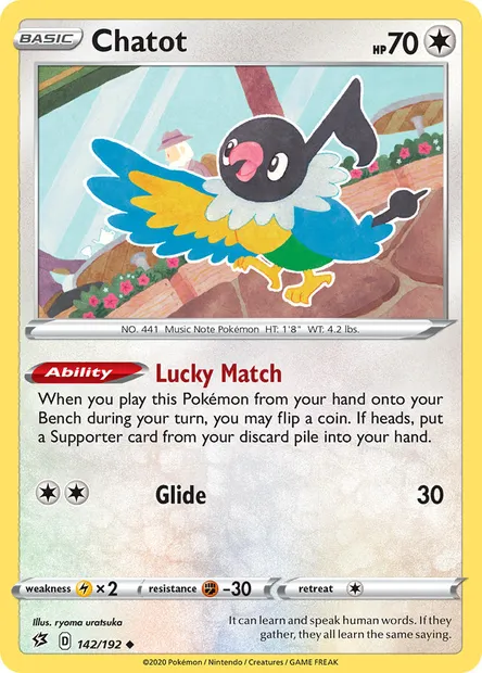 Chatot, Pokémon card RCL 142 — Rebel Clash set