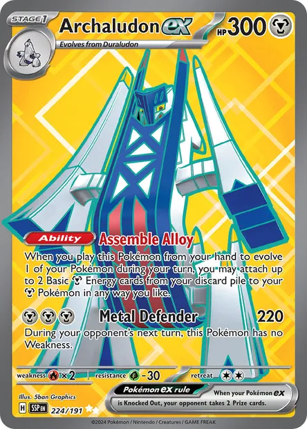 Archaludon ex, Pokémon card SSP 224 — Surging Sparks set