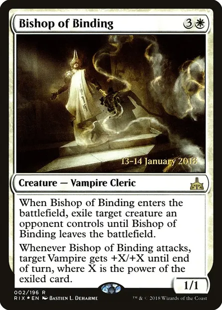 Évêque d'emprisonnement, carte Magic PRIX 2s — extension Rivals of Ixalan Promos