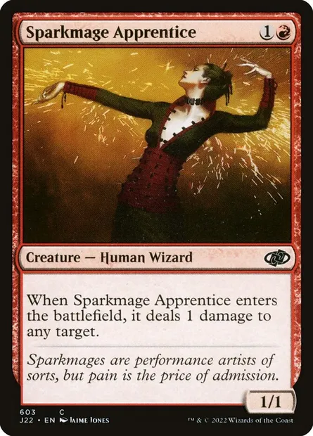 Sparkmage Apprentice, Magic card J22 603 — Jumpstart 2022 set