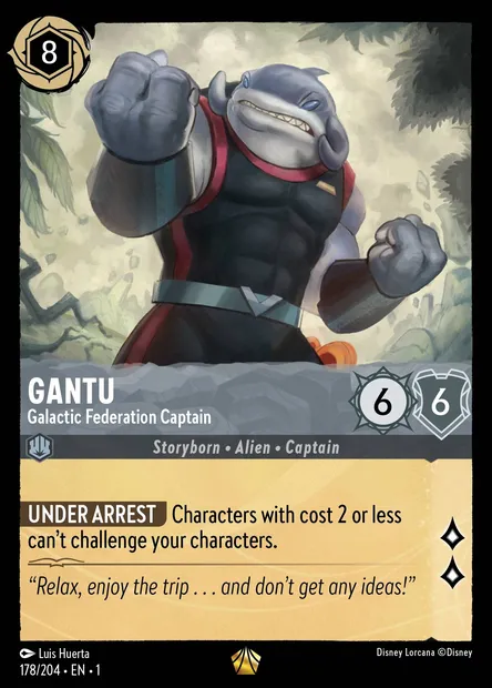 Gantu - Galactic Federation Captain, Disney Lorcana card CH1-178 — The First Chapter set