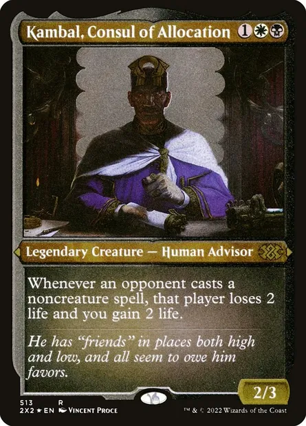 Kambal, Consul of Allocation, Magic card 2X2 513 — Double Masters 2022 set
