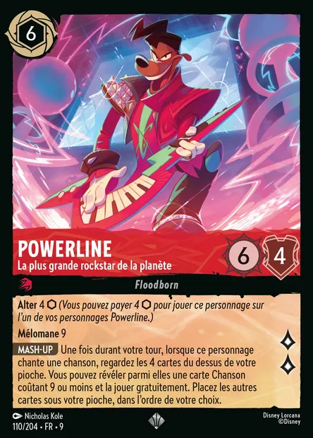 Powerline - La plus grande rockstar de la planète, carte Disney Lorcana CH9-110 — extension Fabuleux