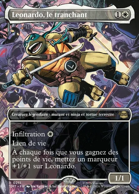 Leonardo, le tranchant, carte Magic TMT 211 — extension Teenage Mutant Ninja Turtles