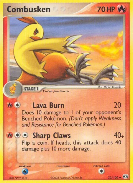 Combusken, Pokémon card EM 25 — Emerald set