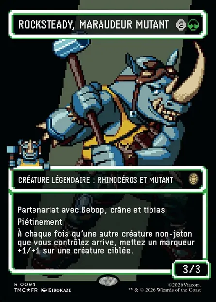 Rocksteady, maraudeur mutant, carte Magic TMC 94 — extension Teenage Mutant Ninja Turtles Eternal