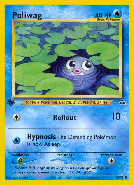 Poliwag, Pokémon card ND 62 — Neo Discovery set