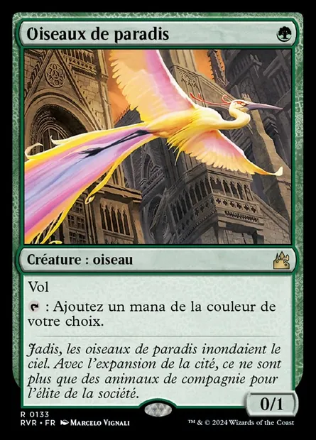 Oiseaux de paradis, carte Magic RVR 133 — extension Ravnica Remastered
