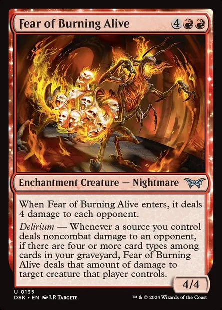 Fear of Burning Alive, Magic card DSK 135 — Duskmourn: House of Horror set