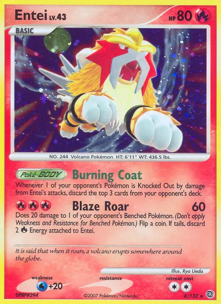 Entei, Pokémon card SW 4 — Secret Wonders set