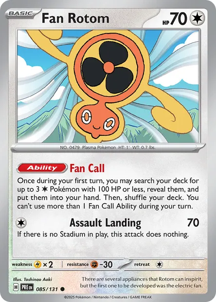 Fan Rotom, Pokémon card PRE 085 — Prismatic Evolutions set