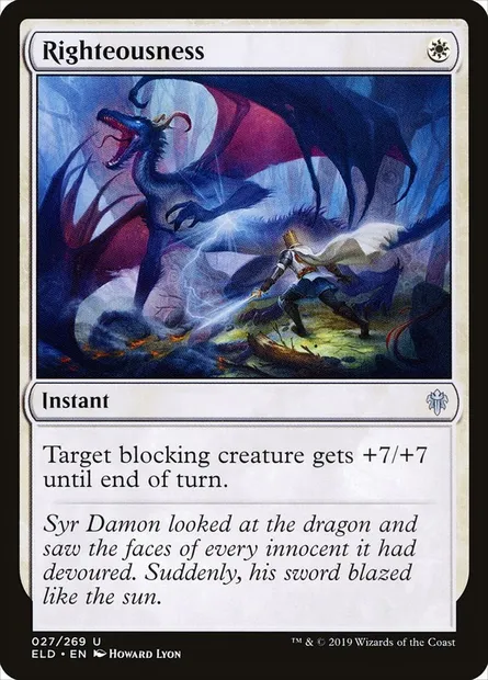 Righteousness, Magic card ELD 27 — Throne of Eldraine set