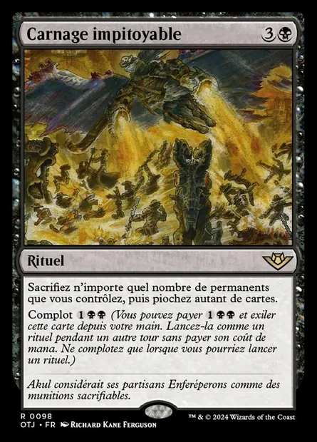 Carnage impitoyable, carte Magic OTJ 98 — extension Outlaws of Thunder Junction