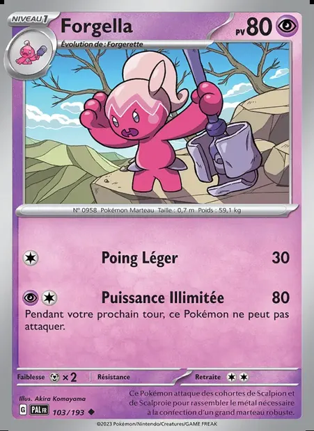 Forgella, carte Pokémon PAL 103 — extension Évolutions à Paldea