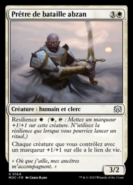 Prêtre de bataille abzan, carte Magic MOC 164 — extension March of the Machine Commander