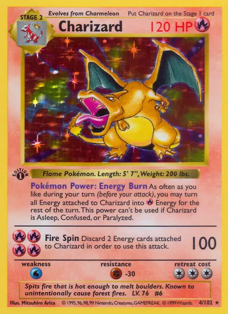 Charizard, Pokémon card BS 4 — Base Set set