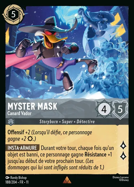 Myster Mask - Canard Vador, carte Disney Lorcana CH11-188 — extension Givresort