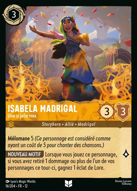 Isabela Madrigal - Une si jolie voix, carte Disney Lorcana CH12-016 — extension Contrées Inconnues