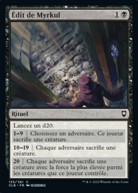 Édit de Myrkul, carte Magic CLB 135 — extension Commander Légendes : la bataille de la Porte de Baldur